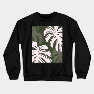 Pink Monstera plant detail Crewneck Sweatshirt